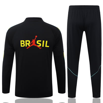 Brazil 1/4 Zip Tracksuit Set - Black/Yellow Jordan