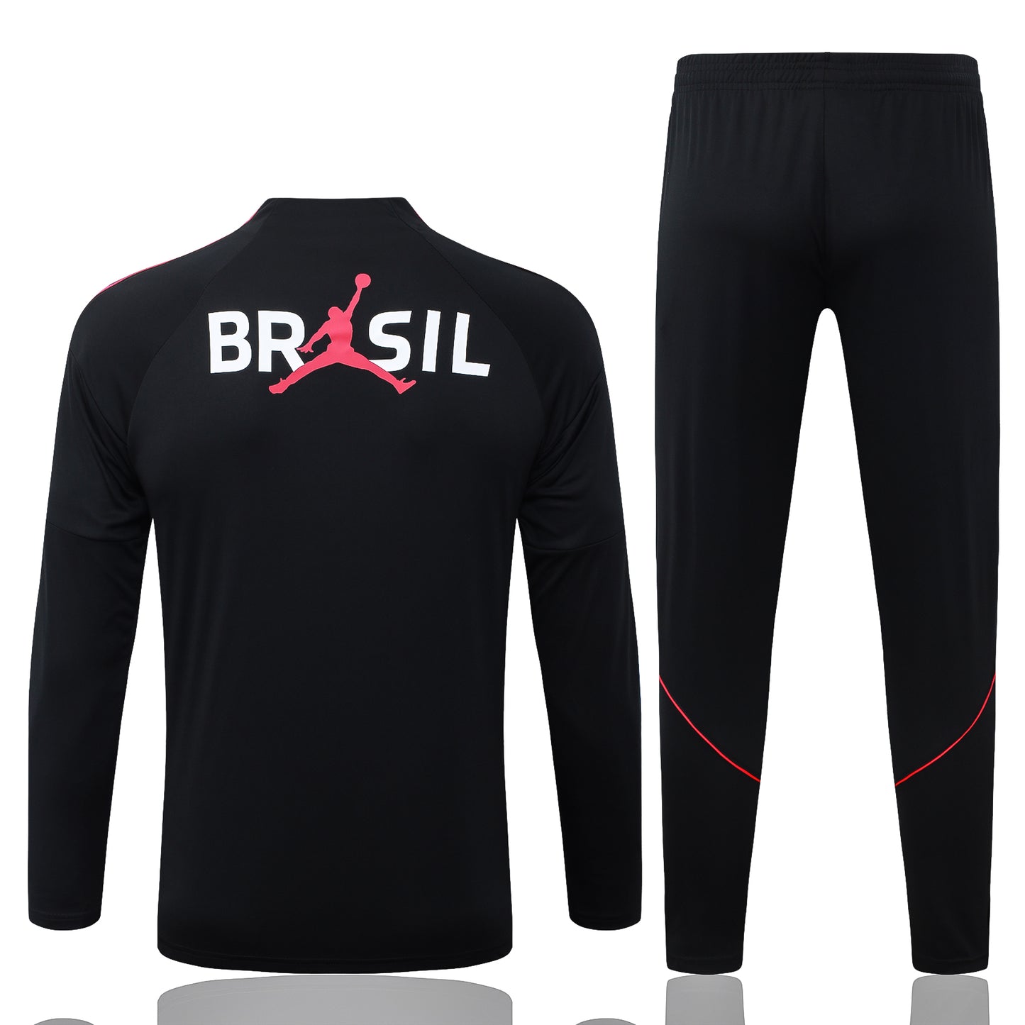 Brazil 1/4 Zip Tracksuit Set - Black/Red Jordan