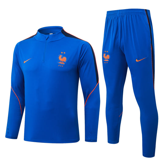 France 1/4 Zip Tracksuit Set - Blue