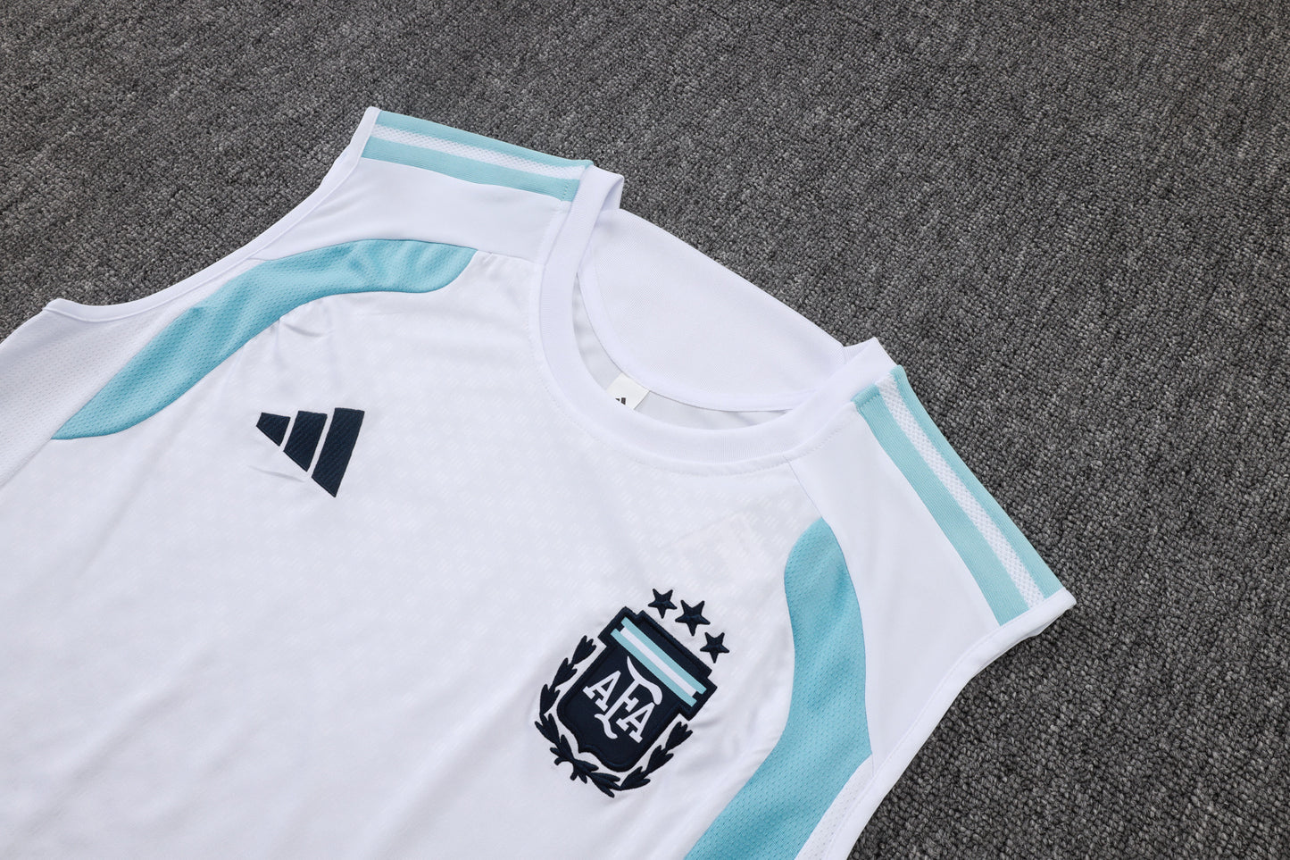 Argentina Sleeveless Training Kit - White/Light Blue/Navy