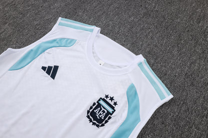 Argentina Sleeveless Training Kit - White/Light Blue/Navy