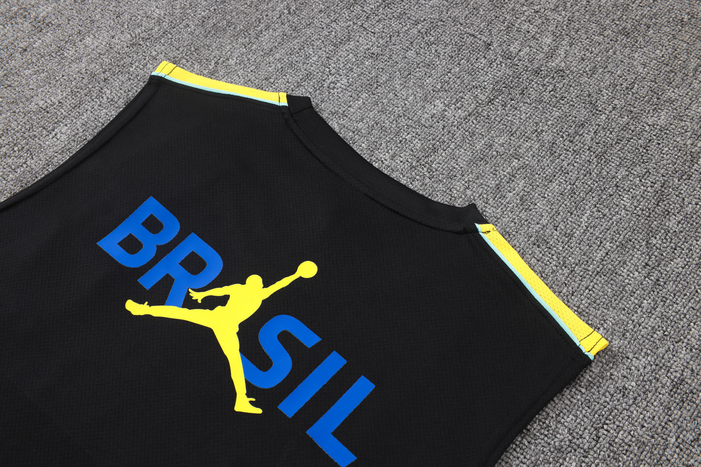 Brazil Sleeveless Training Kit - Black/Yellow Jordan