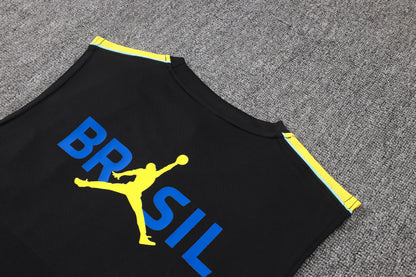 Brazil Sleeveless Training Kit - Black/Yellow Jordan