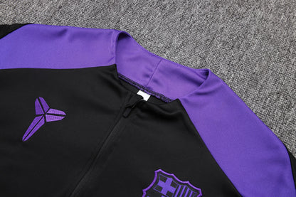 Barcelona x Kobe 1/4 Zip Tracksuit Set Black/Purple