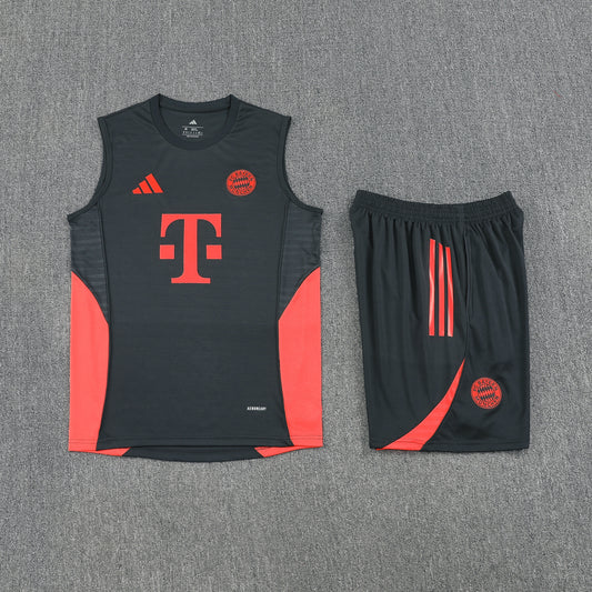 Bayern Munich Sleeveless Training Kit - Dark Grey/Crimson Red