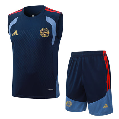 Bayern Munich Sleeveless Training Kit - Navy/Steel Blue/Red