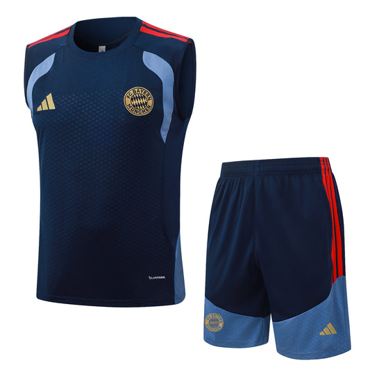 Bayern Munich Sleeveless Training Kit - Navy/Steel Blue/Red