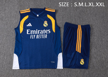 Real Madrid Sleeveless Training Kit - Navy/Gold
