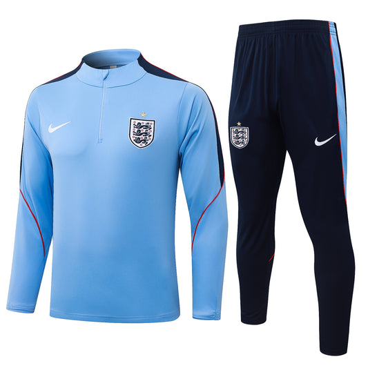 England 1/4 Zip Tracksuit Set - Light Blue/Navy