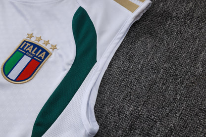 Italy Sleeveless Training Kit - White/Green