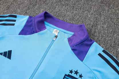 Argentina 1/4 Zip Tracksuit Set Electric-Blue/Purple/Saphire