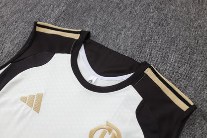 Flamengo Sleeveless Training Kit - White/Black/Gold