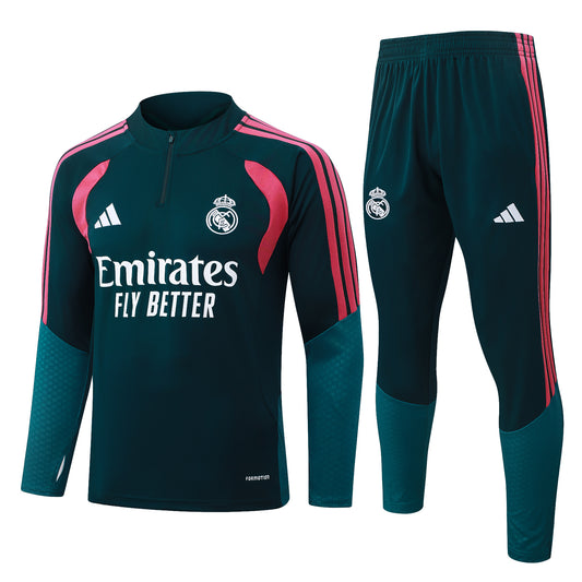 Real Madrid 1/4 Zip Tracksuit Set - Away