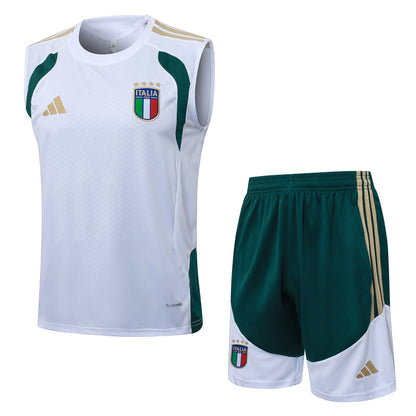 Italy Sleeveless Training Kit - White/Green