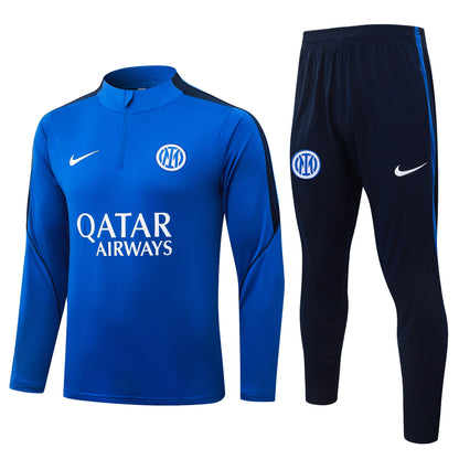 Inter Milan 1/4 Zip Tracksuit Set - Blue/Navy