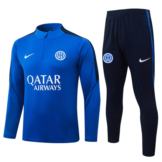 Inter Milan 1/4 Zip Tracksuit Set - Blue/Navy