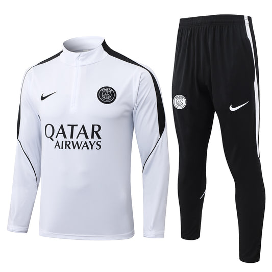 PSG 1/4 Zip Tracksuit Set - White/Black