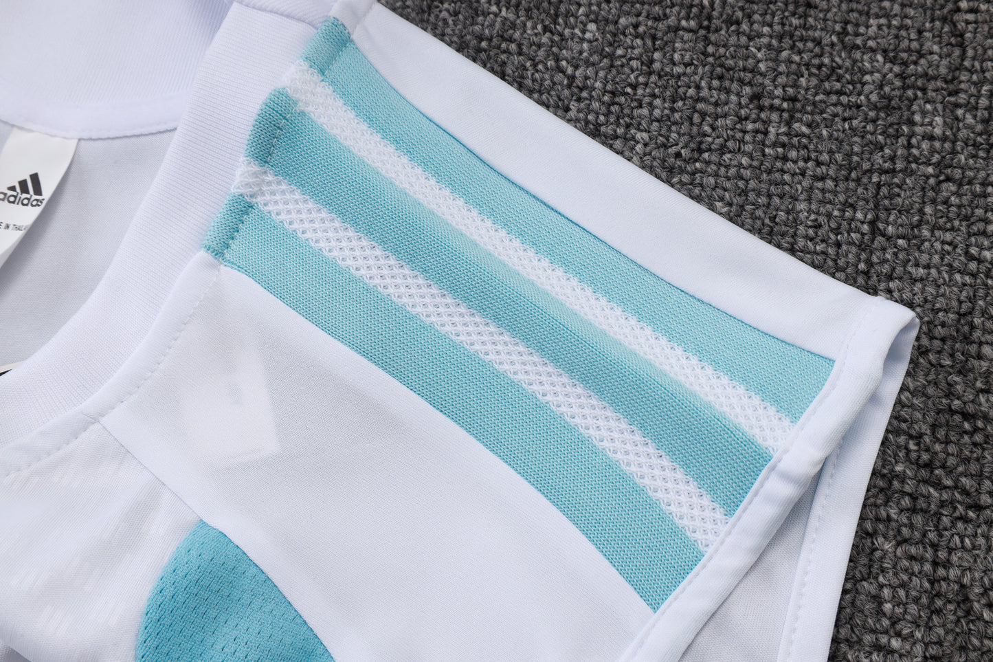 Argentina Sleeveless Training Kit - White/Light Blue/Navy