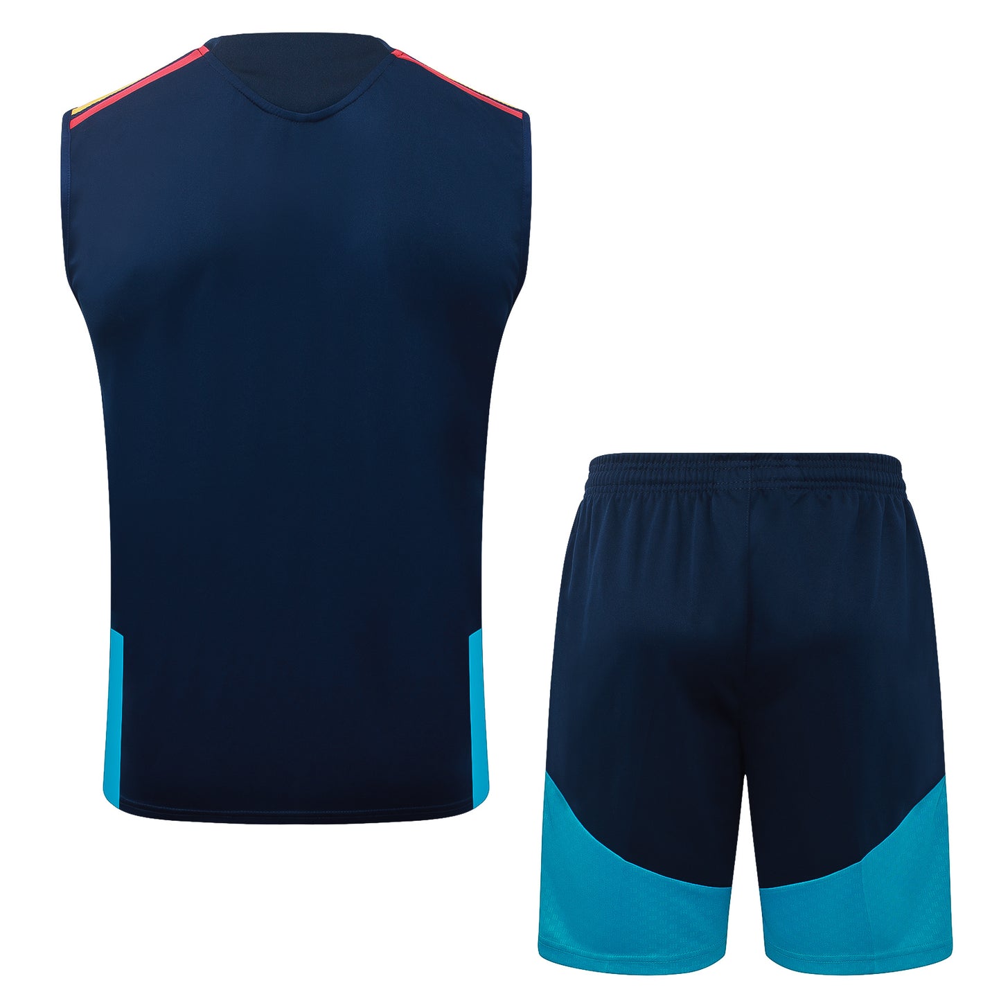 Spain Sleeveless Training Kit - Navy/Light Blue