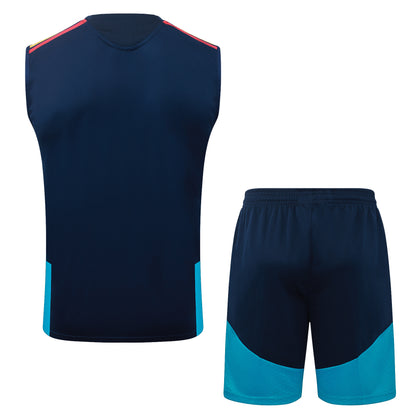 Spain Sleeveless Training Kit - Navy/Light Blue