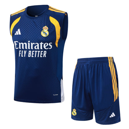 Real Madrid Sleeveless Training Kit - Navy/Gold