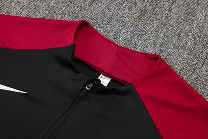 PSG 1/4 Zip Tracksuit Set Black/Red