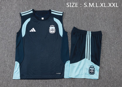 Argentina Sleeveless Training Kit - Navy/Light Blue