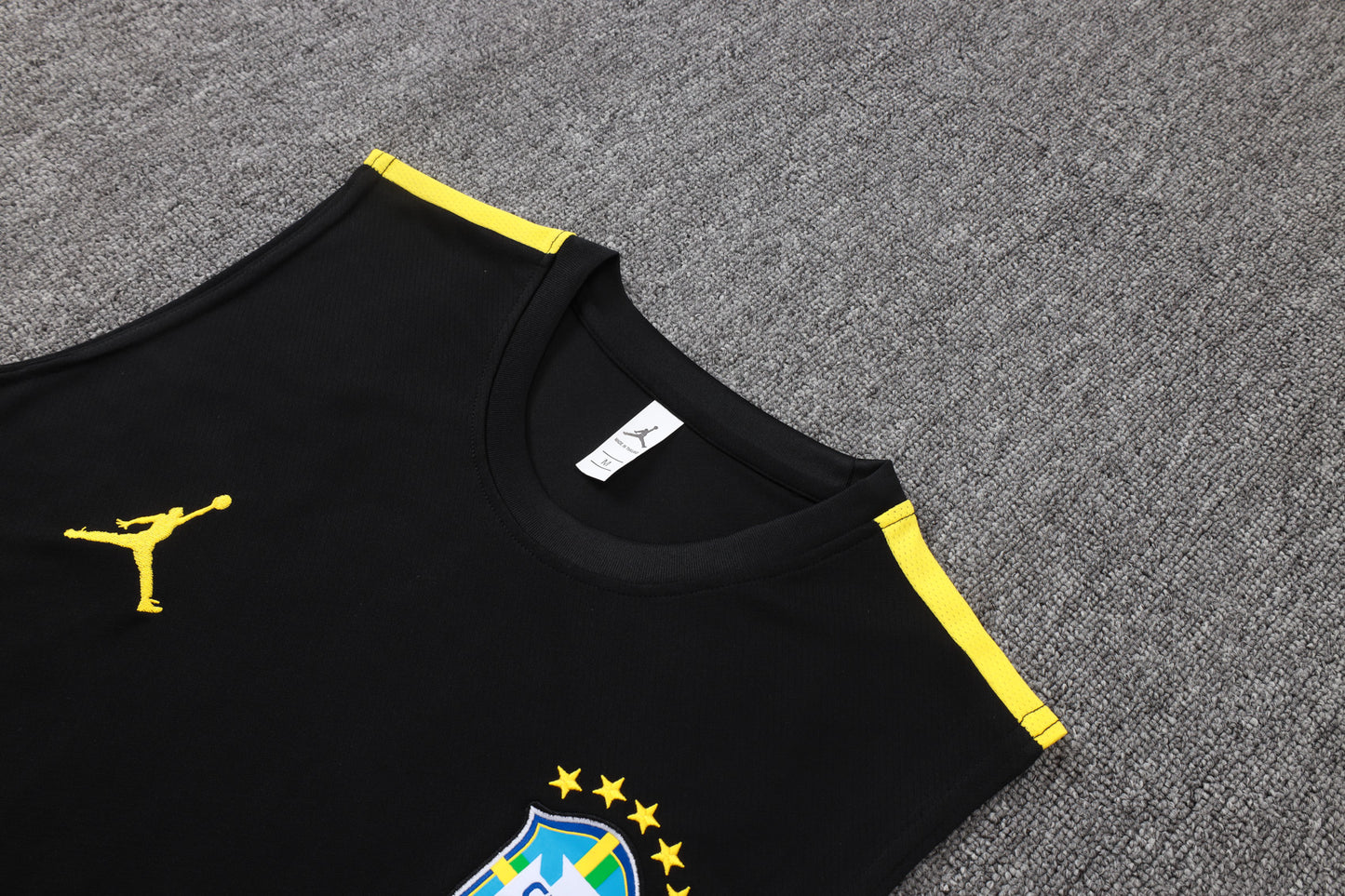 Brazil Sleeveless Training Kit - Black/Yellow Jordan