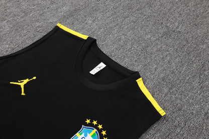Brazil Sleeveless Training Kit - Black/Yellow Jordan