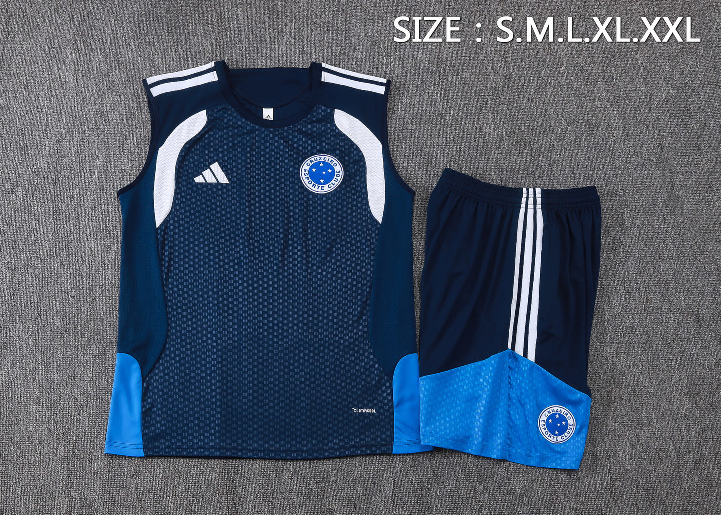 Cruzeiro Sleeveless Training Kit - Navy/Blue