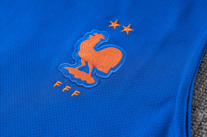 France Sleeveless Training Kit - Blue