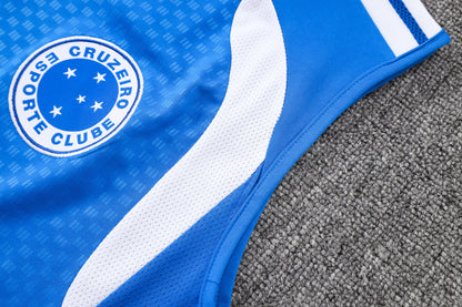Cruzeiro Sleeveless Training Kit - Blue/Navy