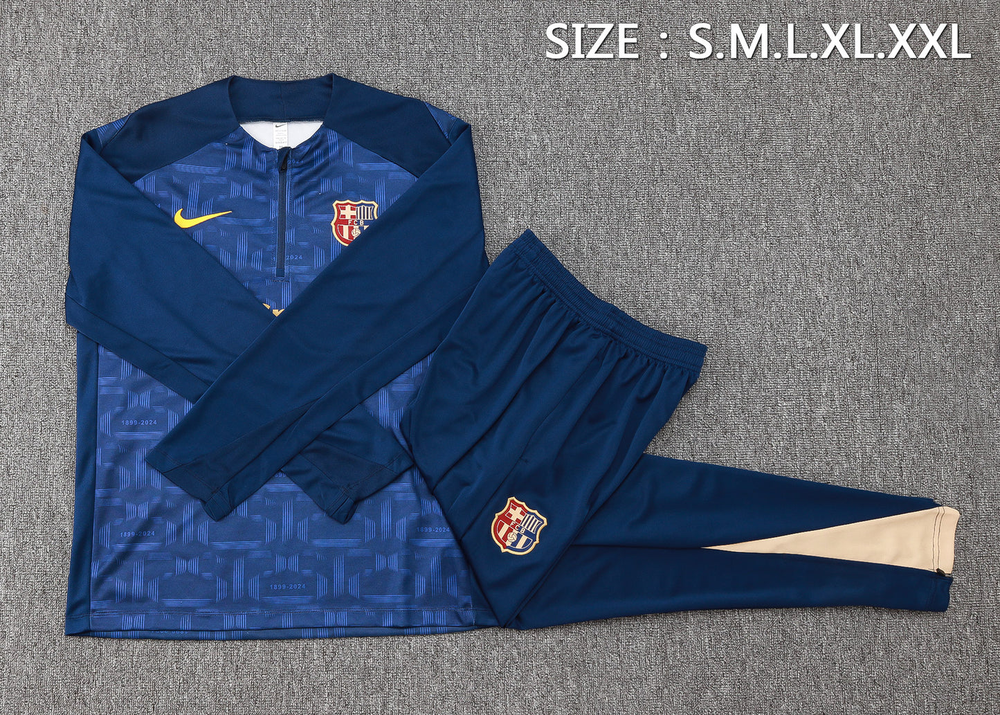 Barcelona 1/4 Zip Tracksuit Set Blue/Navy