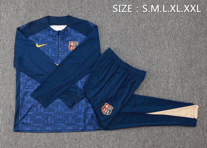 Barcelona 1/4 Zip Tracksuit Set Blue/Navy