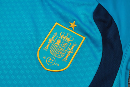 Spain Sleeveless Training Kit - Light Blue/Navy