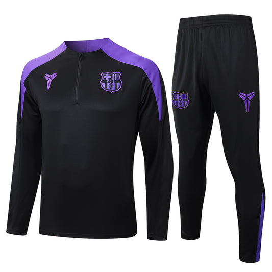 Barcelona x Kobe 1/4 Zip Tracksuit Set Black/Purple