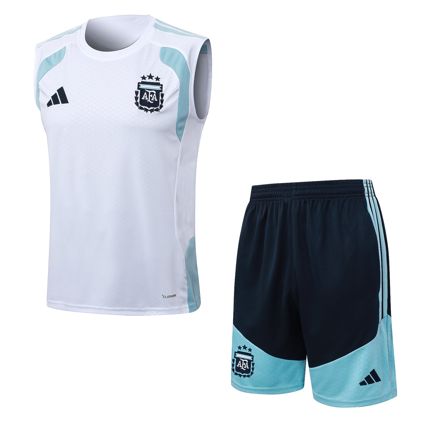 Argentina Sleeveless Training Kit - White/Light Blue/Navy