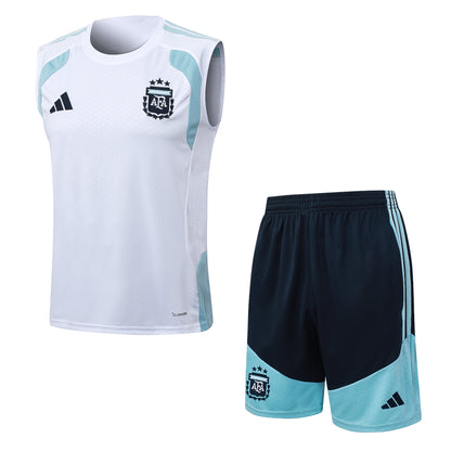 Argentina Sleeveless Training Kit - White/Light Blue/Navy