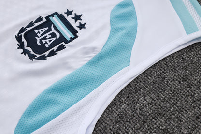 Argentina Sleeveless Training Kit - White/Light Blue/Navy