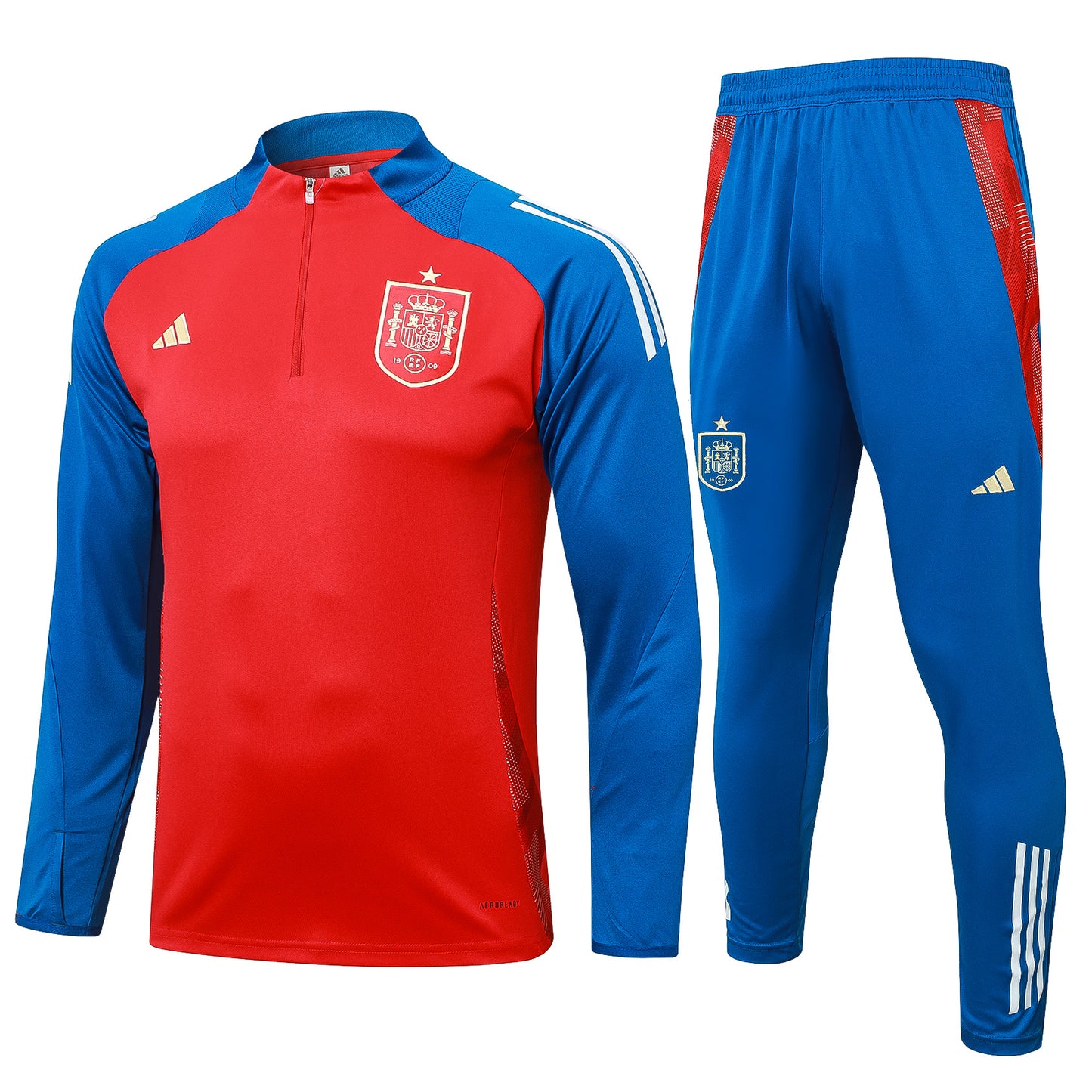Spain 1/4 Zip Tracksuit Set Red/Blue/White