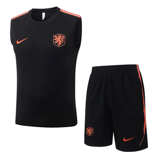 Netherlands Sleeveless Training Kit - Black