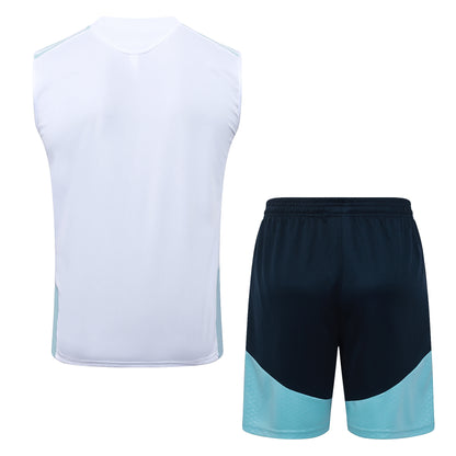 Argentina Sleeveless Training Kit - White/Light Blue/Navy