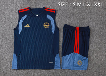 Bayern Munich Sleeveless Training Kit - Navy/Steel Blue/Red