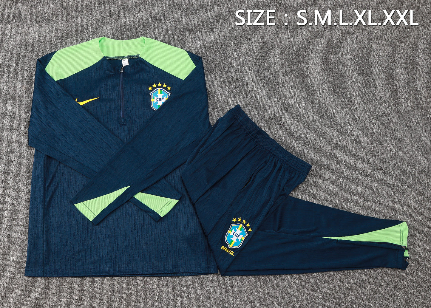 Brazil 1/4 Zip Tracksuit Set Navy/Mint