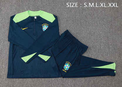 Brazil 1/4 Zip Tracksuit Set Navy/Mint