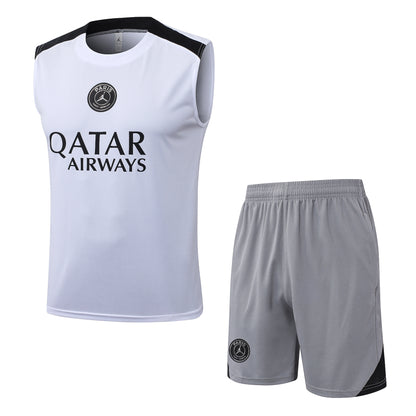 PSG Sleeveless Training Kit - White/Grey Jordan