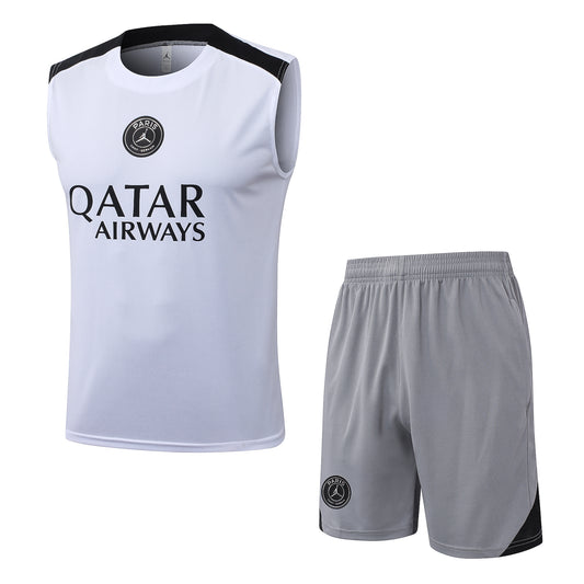 PSG Sleeveless Training Kit - White/Grey Jordan
