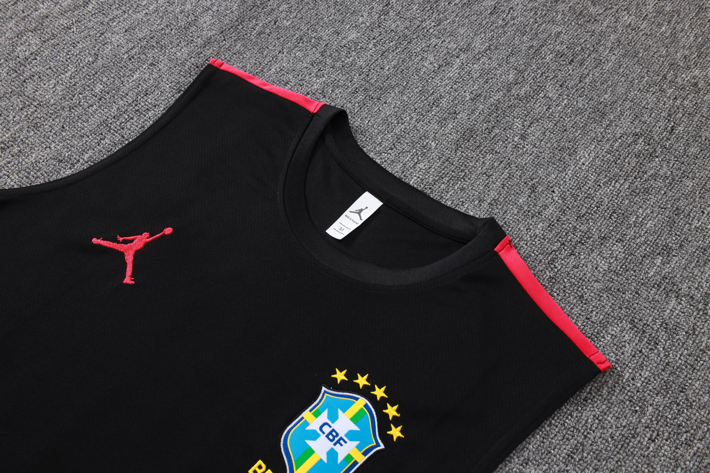 Brazil Sleeveless Training Kit - Black/Red Jordan