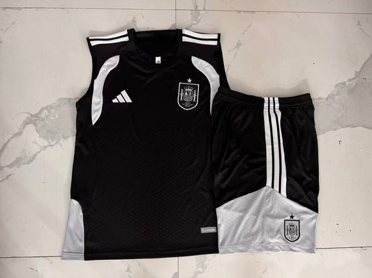 Spain Sleeveless Training Kit - Black/White