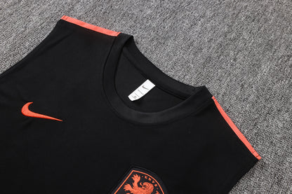 Netherlands Sleeveless Training Kit - Black